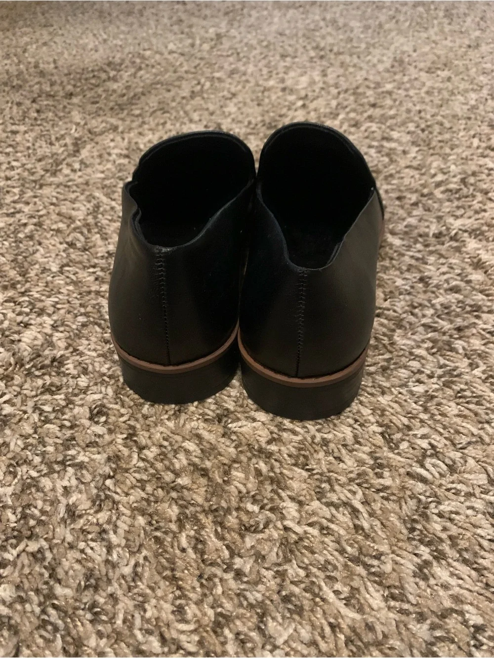 Indigo Black Leather Slip-On Flats